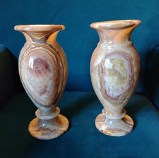 Beautiful Pair of Onyx Vases
