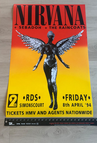 Vtg nirvana poster 1994 - ,