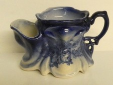 VINTAGE STAFFORDSHIRE IRONSTONE BLUE & WHITE SHAVING SOAP MUG
