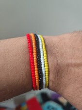 South African Handmade Beaded Elasticated Bangles X 5 Beautiful Worn Together