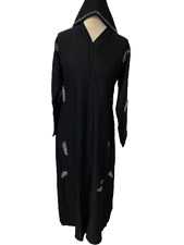 Ladies Open Flared Diamante Nida Abaya/Jilbab/Maxi Black 52,54,56,58 (N03)