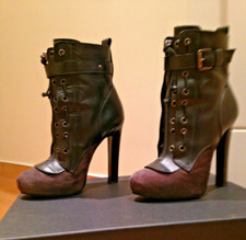 RRP €800 DSQUARED leather - suede High Heels boots shoes size 37