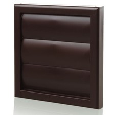 Extractor Fan Vent Cover Brown Wall Grille with Gravity Shutters for 100mm Duct