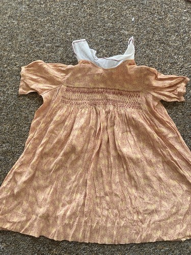Vintage orange smocked baby - vintage,