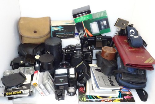 Vintage film cameras - film, joblot