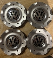(64) Set Of 4 Genuine Used Volkswagen Alloy Wheel Centre Caps 147mm/57mm Silver