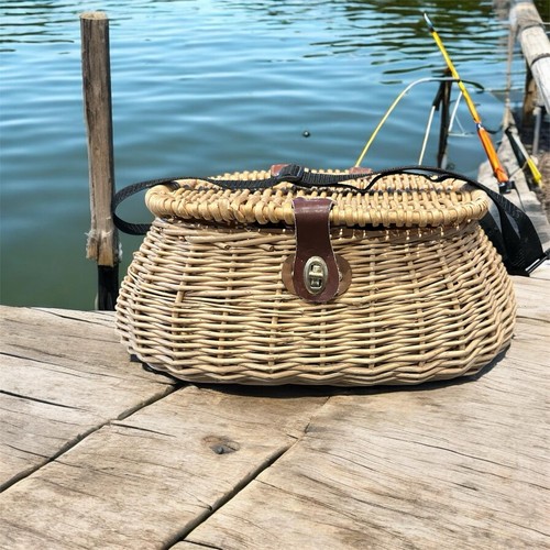 Vintage fishing creel - vintage, basket