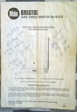 Main BRISTOL Gas Fired Water Heater Installation and Maintenance Instructions 