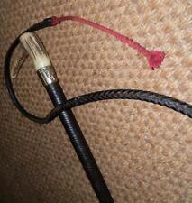 Antique Gents Hunting Leather Lash & Whip W/ Fox Head Collar 'Winslow'