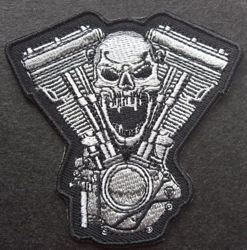 Skull engine sew - on, biker
