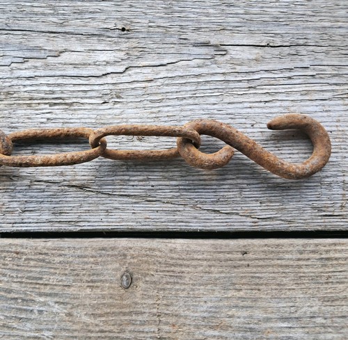 Antique forged iron hook - antique,