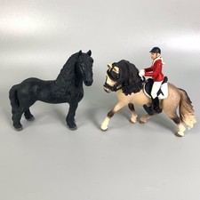 Schleich Horse Frisian Stallion Andalusian Mare Show Jumper Rider Bridle Saddle