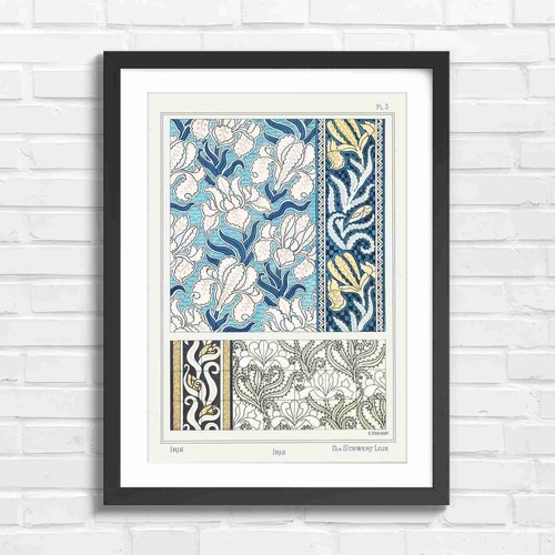 Art nouveau iris floral - nouveau,
