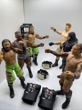 WWE Mattel Elite Figure Bundle Rollins Usos Orton Sheamus Big E Belts Ladder