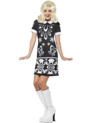 Ladies 1960s monochrome missy - ladies,