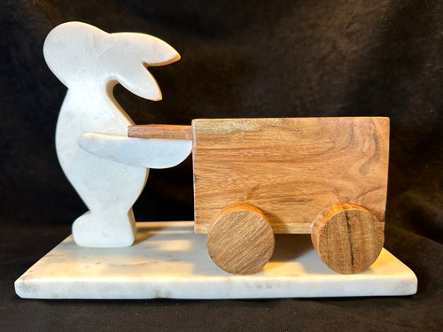 Hand crafted solid - hand, marble