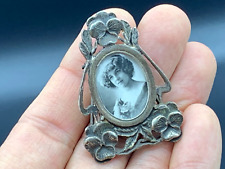 Old Austrian .835 Solid Silver Miniature Picture Photo Frame Easel Back H 48mm