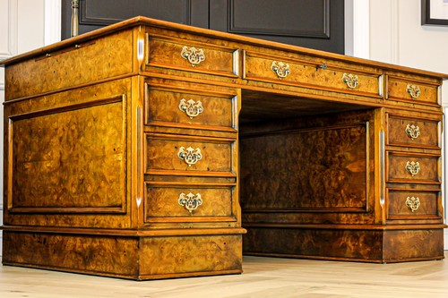 Large antique burr walnut twin - walnut,