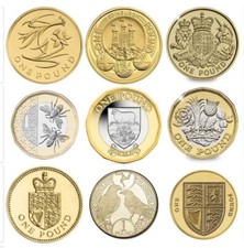 1983-2025 Rare £1 coins one pound coin Capital Cities, Flowers, King Charles