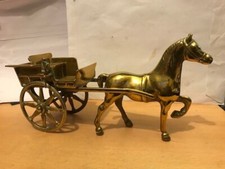 Vintage  Brass Horse and Trap