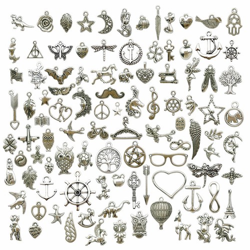 Silver tibetan charms for - tibetan,