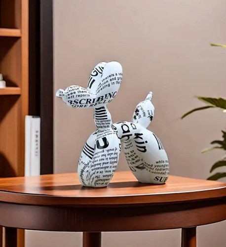 Newsprint resin balloon - balloon, dog