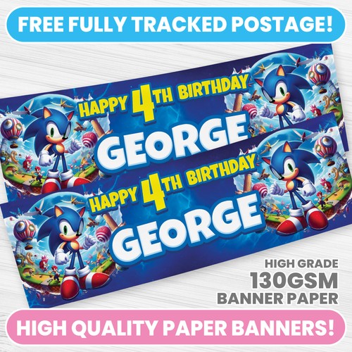 Personalised sonic banner - personalised,