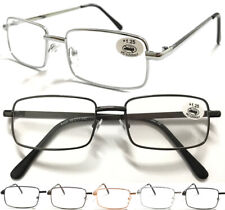 Men's Classic Rectangle Metal Reading Glasses Short Arms Covers L400
