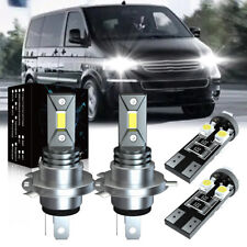 For VW TRANSPORTER T5 2003-2016 4PC Headlight LED Kit 2x H4 Bulbs WHITE+501 Set
