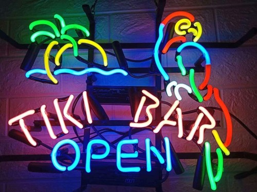 Tiki bar open neon sign - neon, light