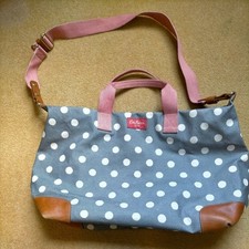 Cath Kidston Weekend Overnight Bag Holdall in Navy polka dot PVC cotton - good