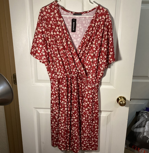Fensace red white floral wrap - fensace,