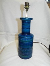 Large MCM Aldo Londi Bitossi Rimini blue table lamp