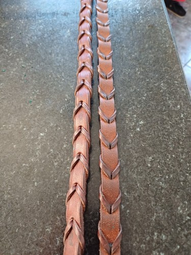 Brown english leather reins - english,
