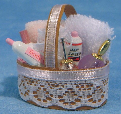 Dolls house pink bathroom - dolls,