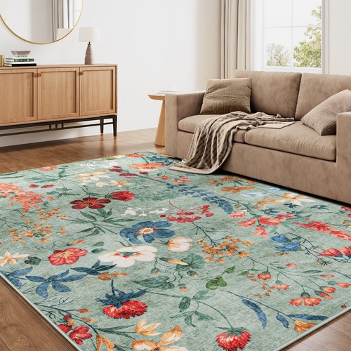 Large floral area rug - large,