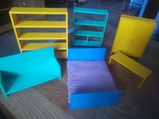 IKEA  Lillabo Plastic Dolls House Furniture - Bedroom 6 Pieces