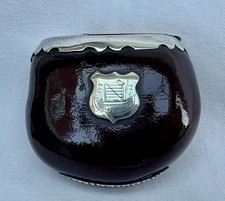 Fine English Antique Silver Mounted Burra Nut Vesta Case.