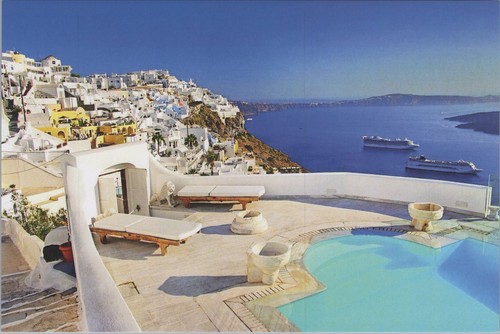 Santorini greece blue - blue, domes