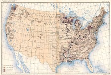 USA. Value of lumber & timber products / sq mile at 12th census  1900 old map