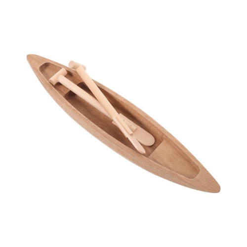 Mini wood canoe with paddle - ,