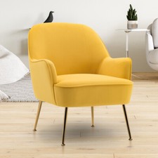 Mustard Velvet Armchair Swivel