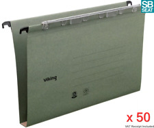 A4 Suspension Files for Filing Cabinet Green 30mm Hanging Folders 50-Pack
