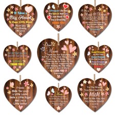 Wooden Heart Plaque Wall Sign gifts for friends Wedding Mum keepsake HM0016