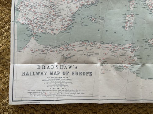 C1920 bradshaw railway map - railway,