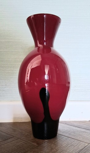 Caithness glass vase red - glass, &