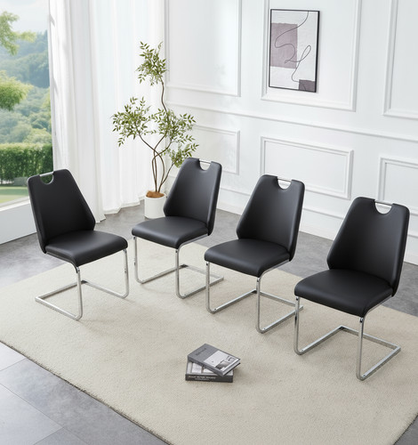 Faux leather dining chairs - leather,