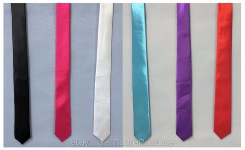 Unisex skinny slim plain tie - slim,