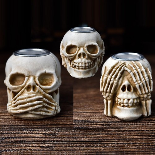 Skull candle holder set - skull,