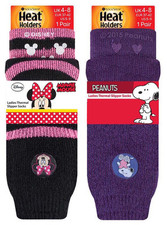 Heat Holders - Ladies Thermal Non Slip Character Slipper Socks with Grippers